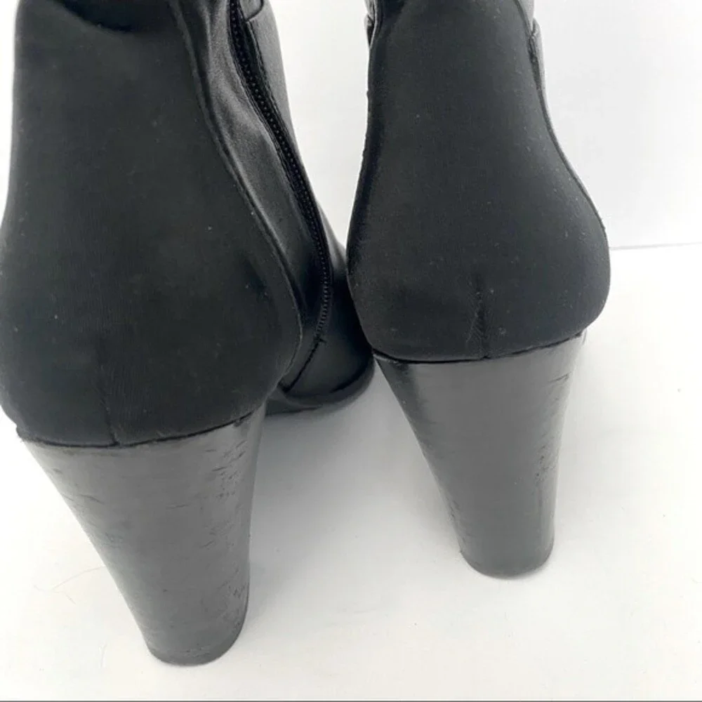 Me too Harlow Black Leather Over the Knee Boots Size 9 1/2